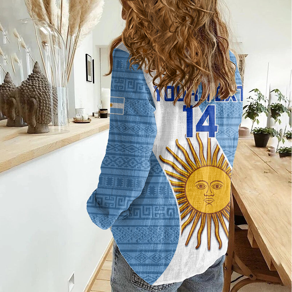 Custom Argentina Rugby Women Casual Shirt 2023 Go Champions Los Pumas World Cup - Wonder Print Shop