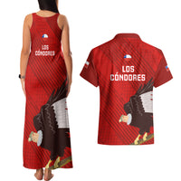 Chile Rugby Couples Matching Tank Maxi Dress and Hawaiian Shirt 2023 Los Condores Grunge Style - Wonder Print Shop