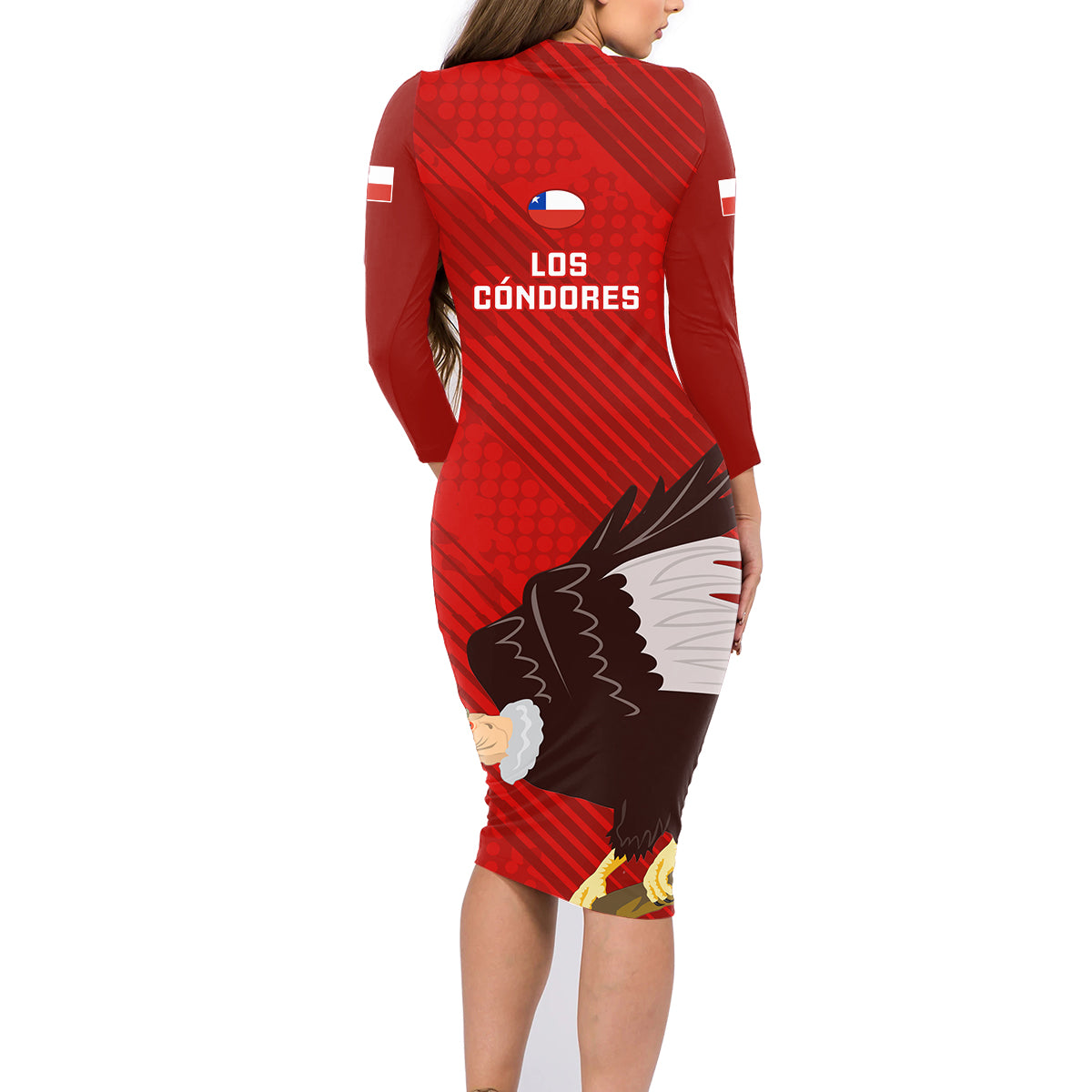 Chile Rugby Family Matching Long Sleeve Bodycon Dress and Hawaiian Shirt 2023 Los Condores Grunge Style - Wonder Print Shop