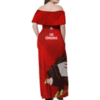 Chile Rugby Family Matching Off Shoulder Maxi Dress and Hawaiian Shirt 2023 Los Condores Grunge Style - Wonder Print Shop