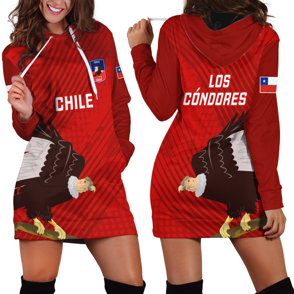 Chile Rugby Hoodie Dress 2023 Los Condores Grunge Style - Wonder Print Shop