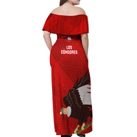 Chile Rugby Off Shoulder Maxi Dress 2023 Los Condores Grunge Style - Wonder Print Shop