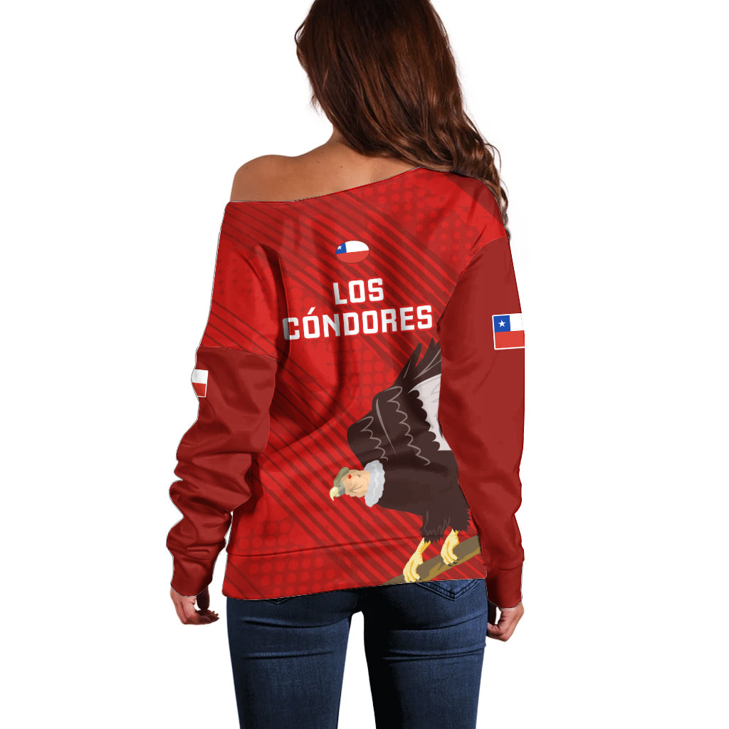 Chile Rugby Off Shoulder Sweater 2023 Los Condores Grunge Style - Wonder Print Shop