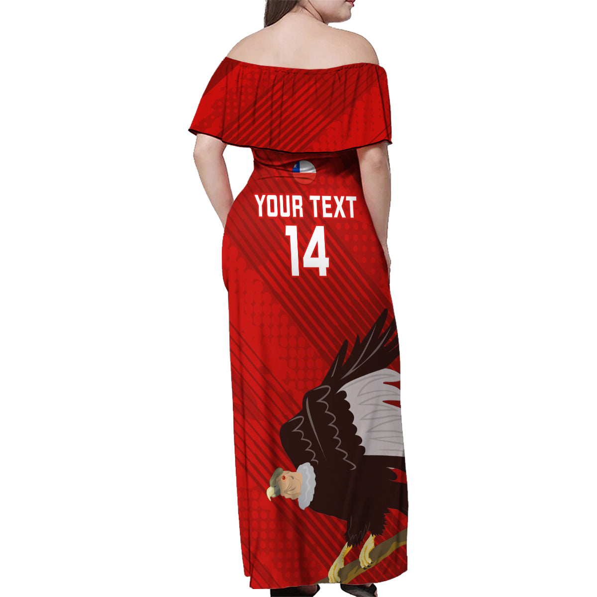 Custom Chile Rugby Family Matching Off Shoulder Maxi Dress and Hawaiian Shirt 2023 Los Condores Grunge Style - Wonder Print Shop