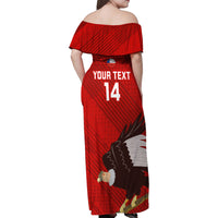 Custom Chile Rugby Family Matching Off Shoulder Maxi Dress and Hawaiian Shirt 2023 Los Condores Grunge Style - Wonder Print Shop