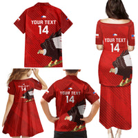 Custom Chile Rugby Family Matching Puletasi Dress and Hawaiian Shirt 2023 Los Condores Grunge Style - Wonder Print Shop