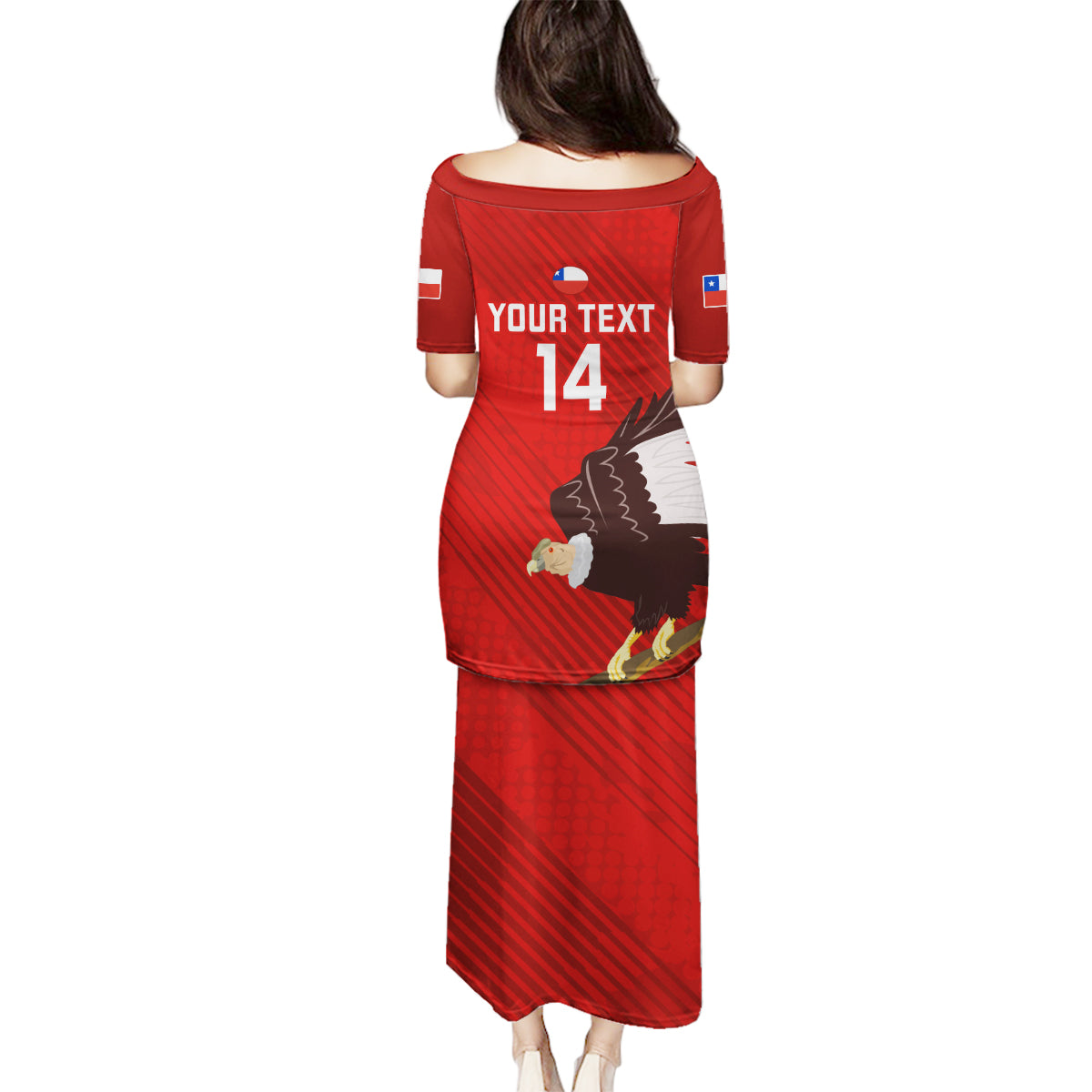 Custom Chile Rugby Family Matching Puletasi Dress and Hawaiian Shirt 2023 Los Condores Grunge Style - Wonder Print Shop