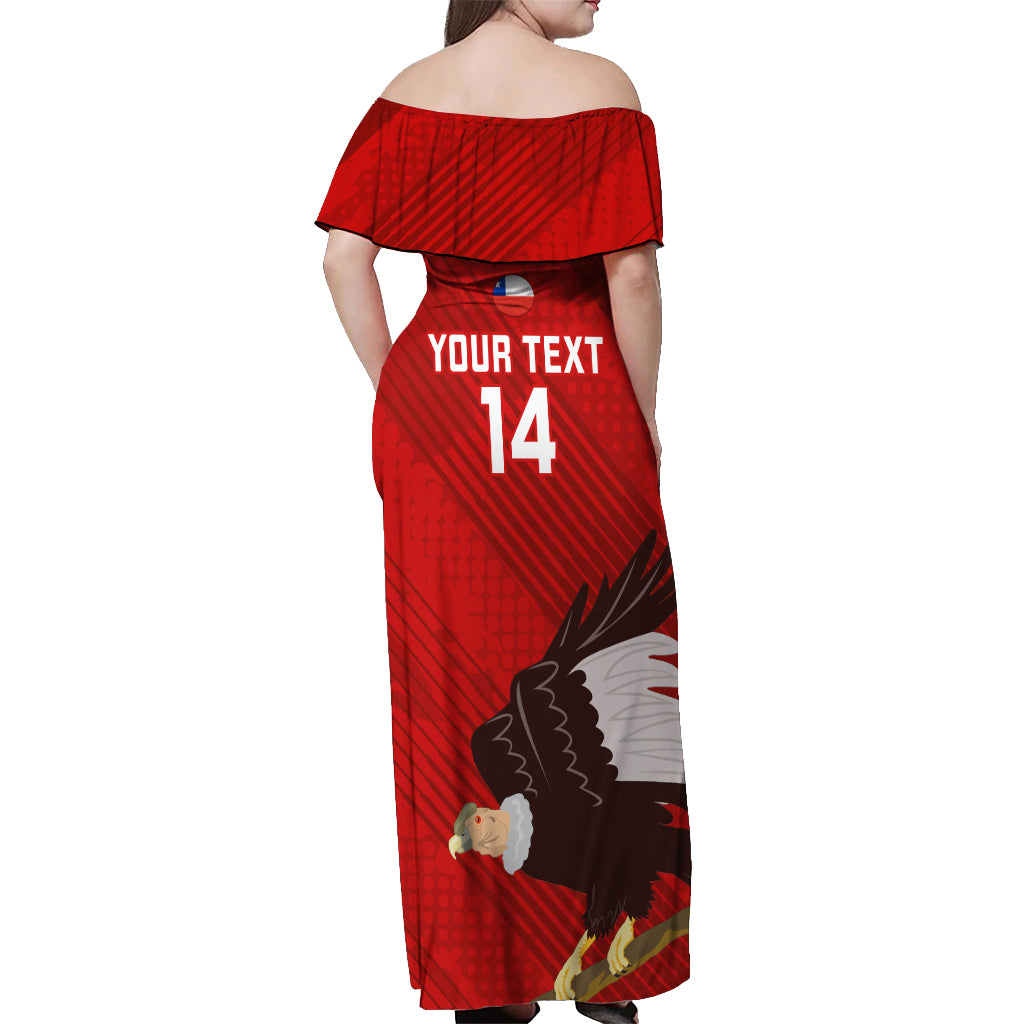 Custom Chile Rugby Off Shoulder Maxi Dress 2023 Los Condores Grunge Style - Wonder Print Shop