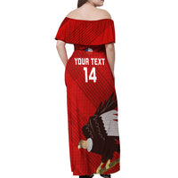 Custom Chile Rugby Off Shoulder Maxi Dress 2023 Los Condores Grunge Style - Wonder Print Shop