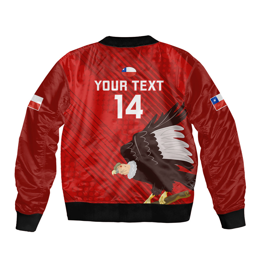 Custom Chile Rugby Sleeve Zip Bomber Jacket 2023 Los Condores Grunge Style - Wonder Print Shop