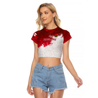 England Rugby Raglan Cropped T Shirt 2023 Go Champions World Cup Red Rose - Wonder Print Shop