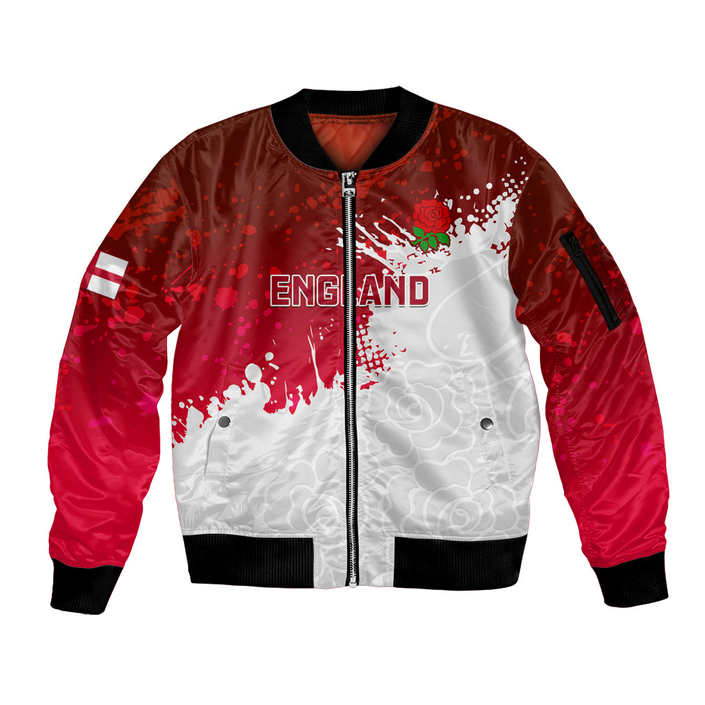 England Rugby Sleeve Zip Bomber Jacket 2023 Go Champions World Cup Red Rose - Wonder Print Shop