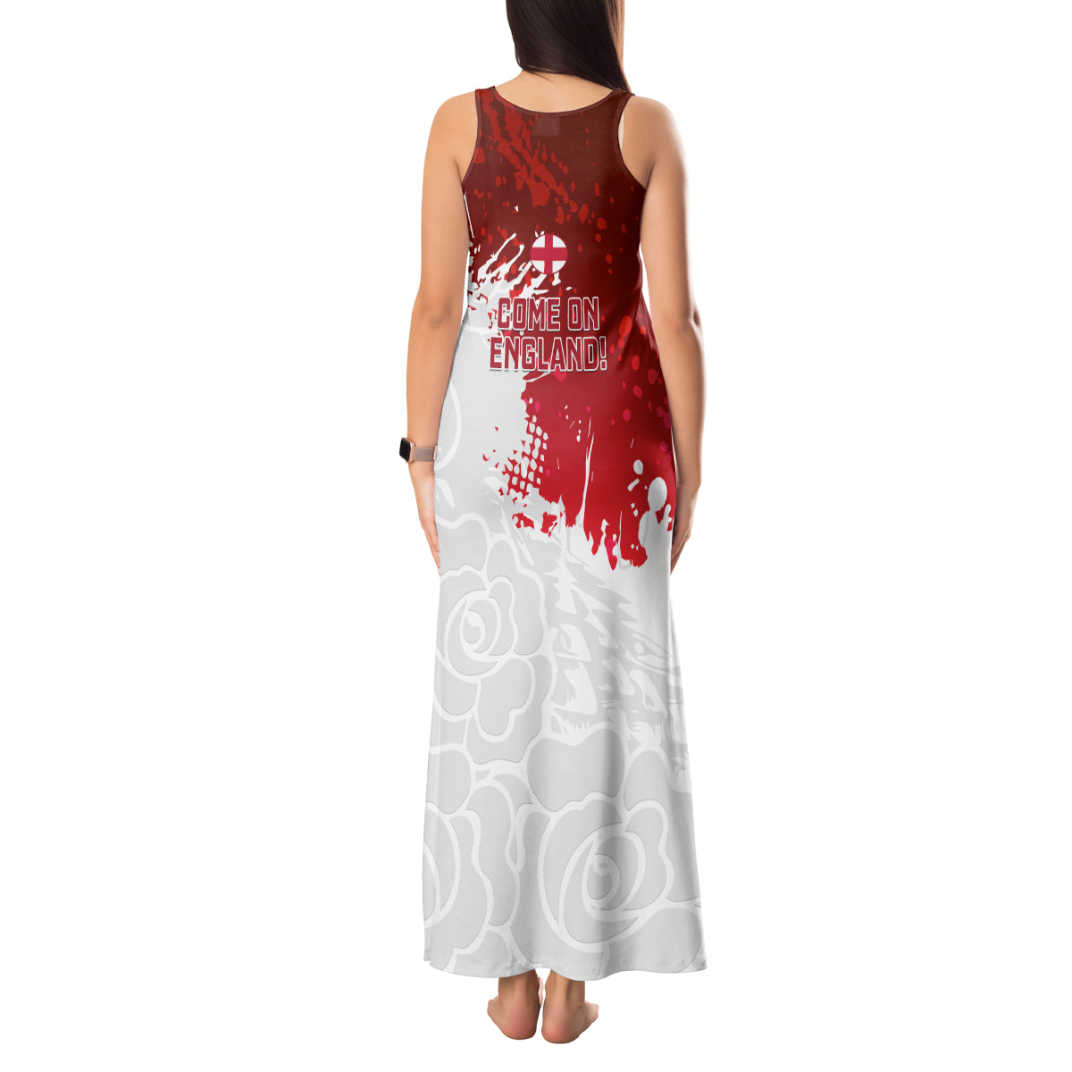 England Rugby Tank Maxi Dress 2023 Go Champions World Cup Red Rose - Wonder Print Shop