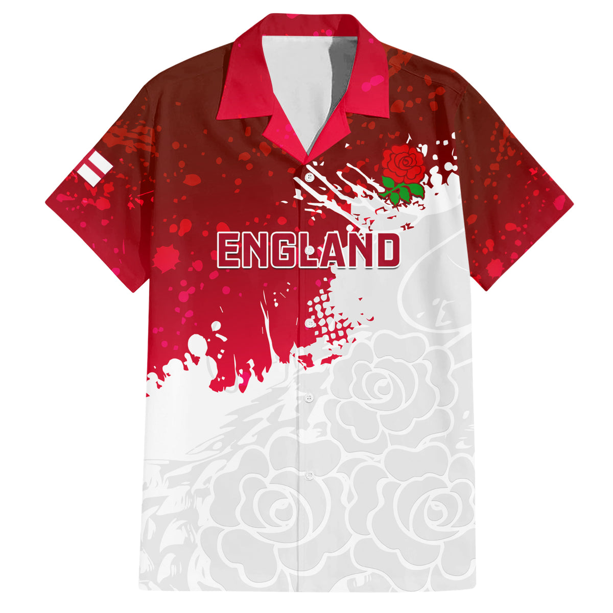 Custom England Rugby Hawaiian Shirt 2023 Go Champions World Cup Red Rose - Wonder Print Shop