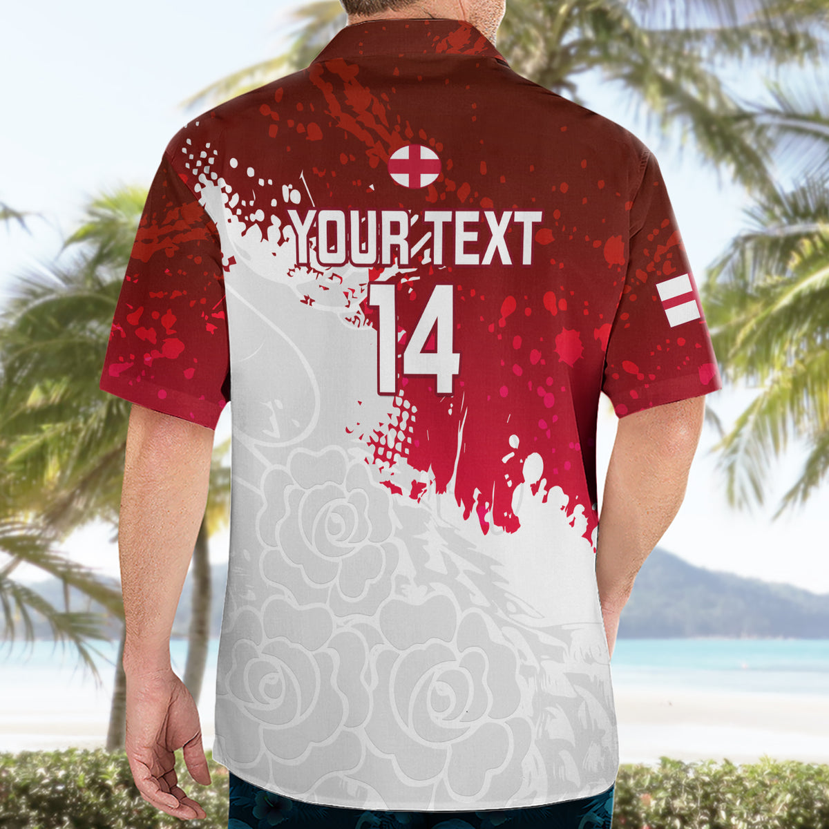 Custom England Rugby Hawaiian Shirt 2023 Go Champions World Cup Red Rose - Wonder Print Shop