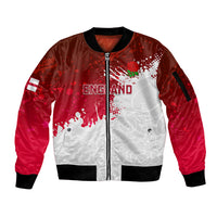 Custom England Rugby Sleeve Zip Bomber Jacket 2023 Go Champions World Cup Red Rose - Wonder Print Shop