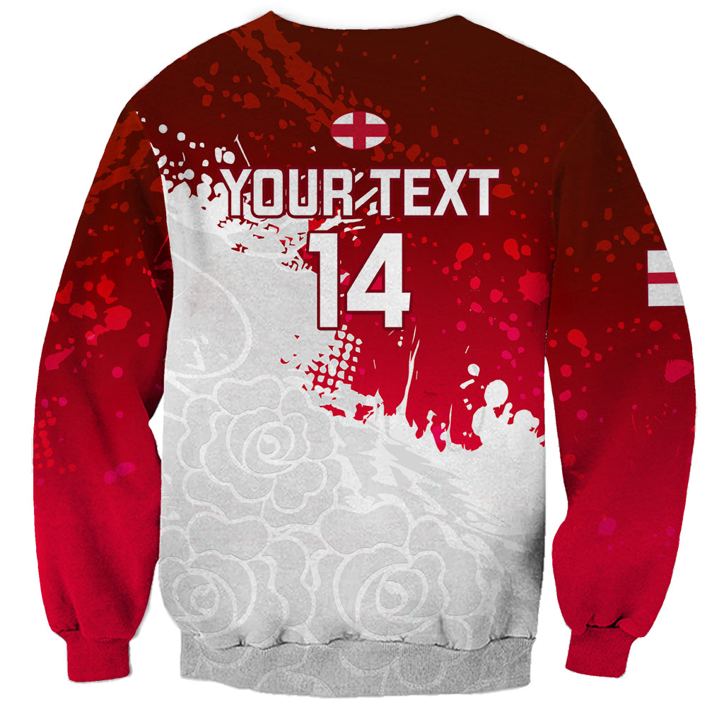 Custom England Rugby Sweatshirt 2023 Go Champions World Cup Red Rose - Wonder Print Shop
