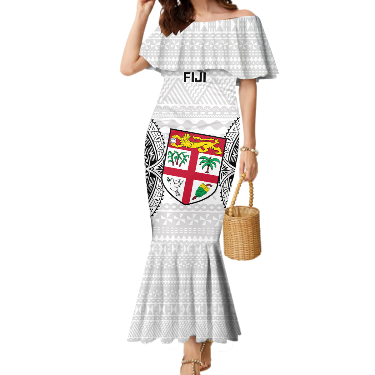 Fiji Rugby Family Matching Mermaid Dress and Hawaiian Shirt 2023 Go Champions World Cup Fijian Tapa Pattern - Wonder Print Shop