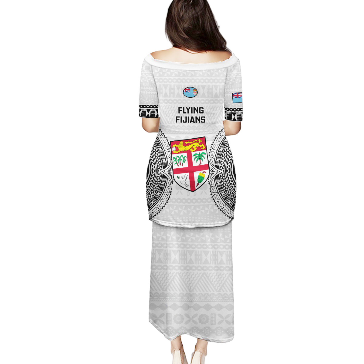 Fiji Rugby Family Matching Puletasi Dress and Hawaiian Shirt 2023 Go Champions World Cup Fijian Tapa Pattern - Wonder Print Shop