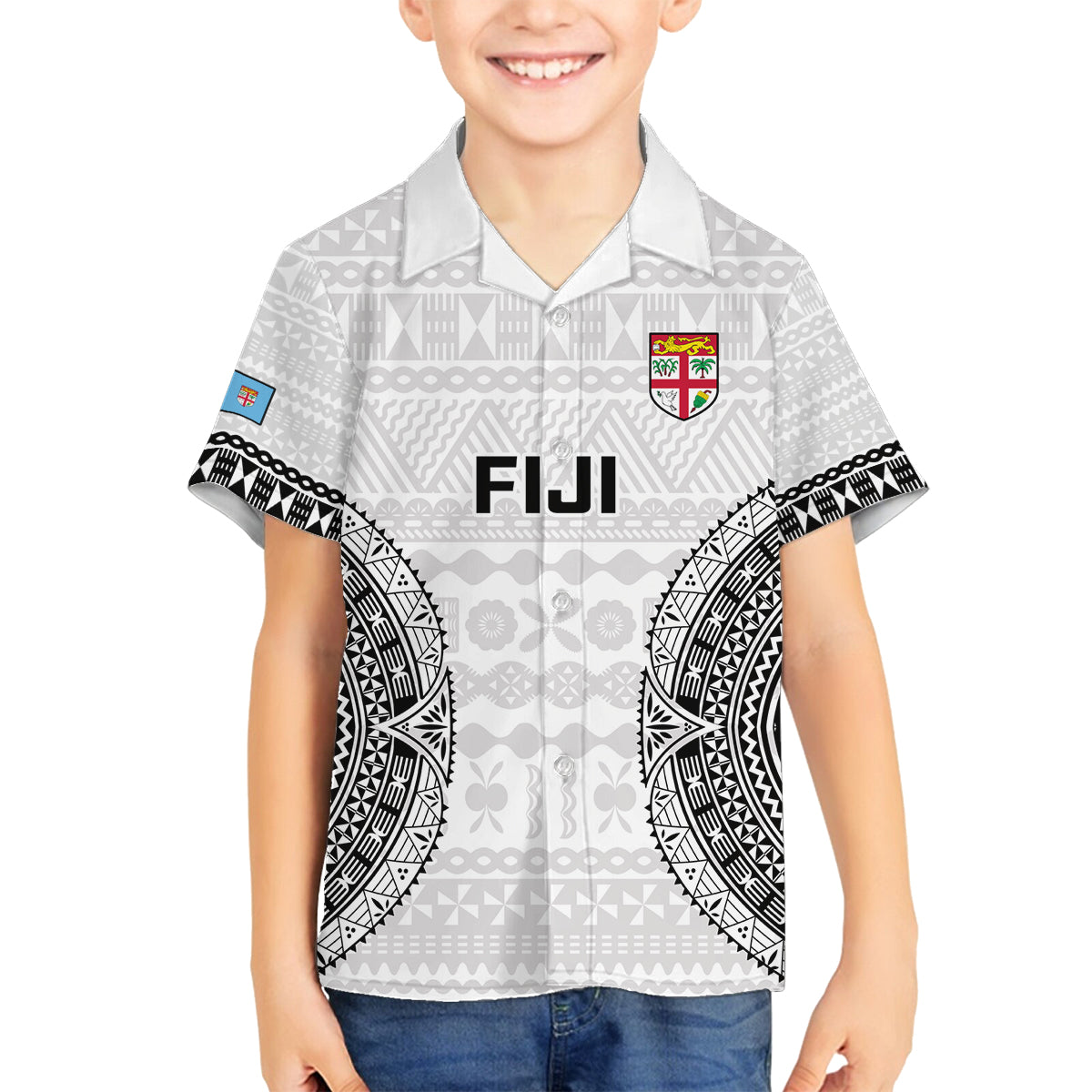 Fiji Rugby Family Matching Tank Maxi Dress and Hawaiian Shirt 2023 Go Champions World Cup Fijian Tapa Pattern - Wonder Print Shop