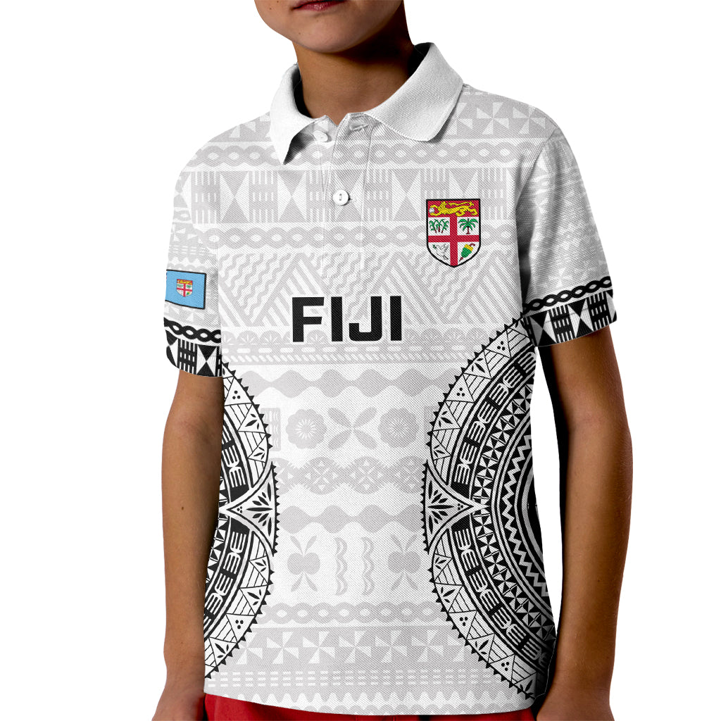 Fiji Rugby Kid Polo Shirt 2023 Go Champions World Cup Fijian Tapa Pattern - Wonder Print Shop