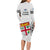 Fiji Rugby Long Sleeve Bodycon Dress 2023 Go Champions World Cup Fijian Tapa Pattern - Wonder Print Shop