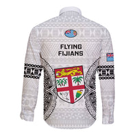 Fiji Rugby Long Sleeve Button Shirt 2023 Go Champions World Cup Fijian Tapa Pattern - Wonder Print Shop