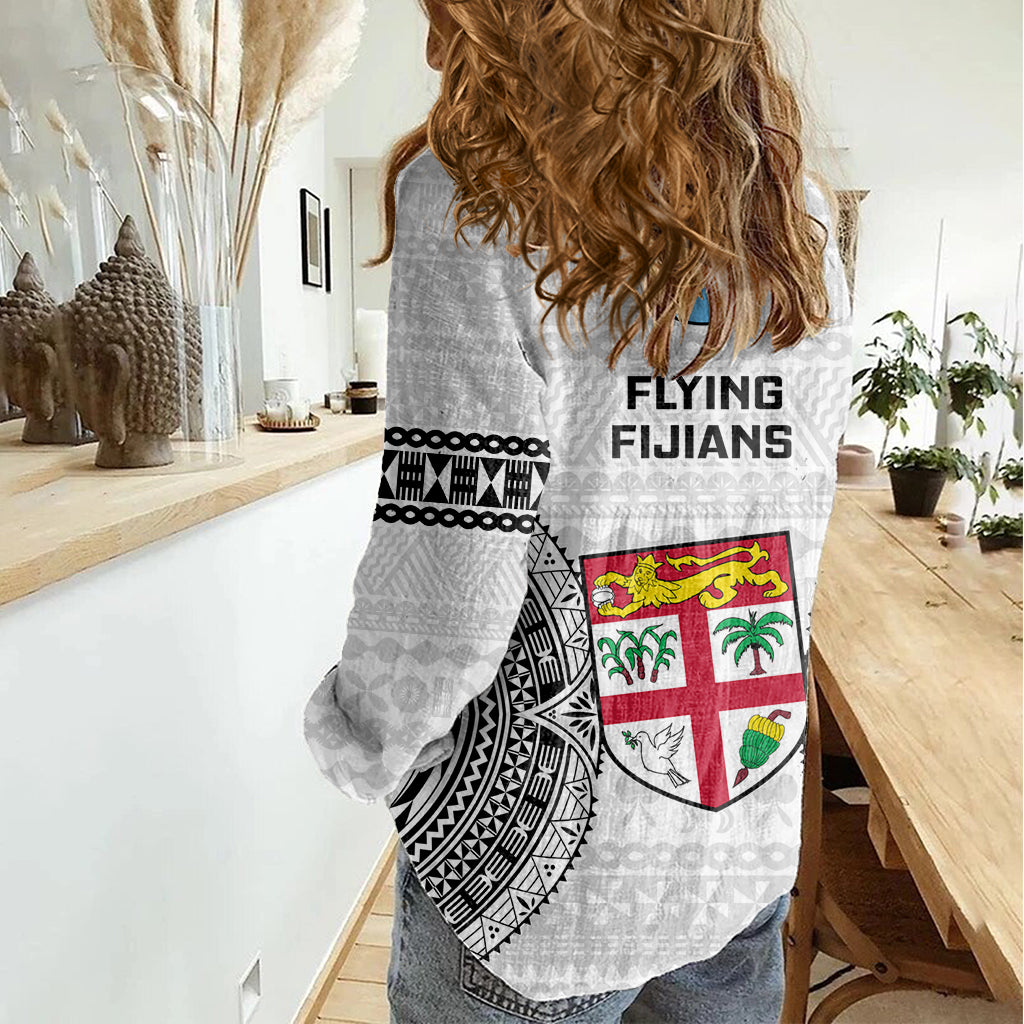 Fiji Rugby Women Casual Shirt 2023 Go Champions World Cup Fijian Tapa Pattern - Wonder Print Shop