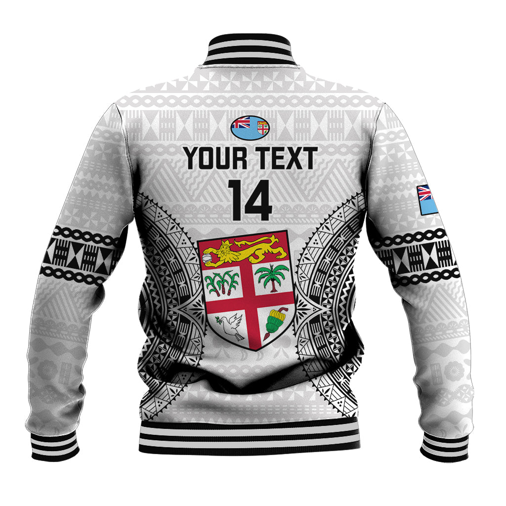 Custom Fiji Rugby Baseball Jacket 2023 Go Champions World Cup Fijian Tapa Pattern - Wonder Print Shop