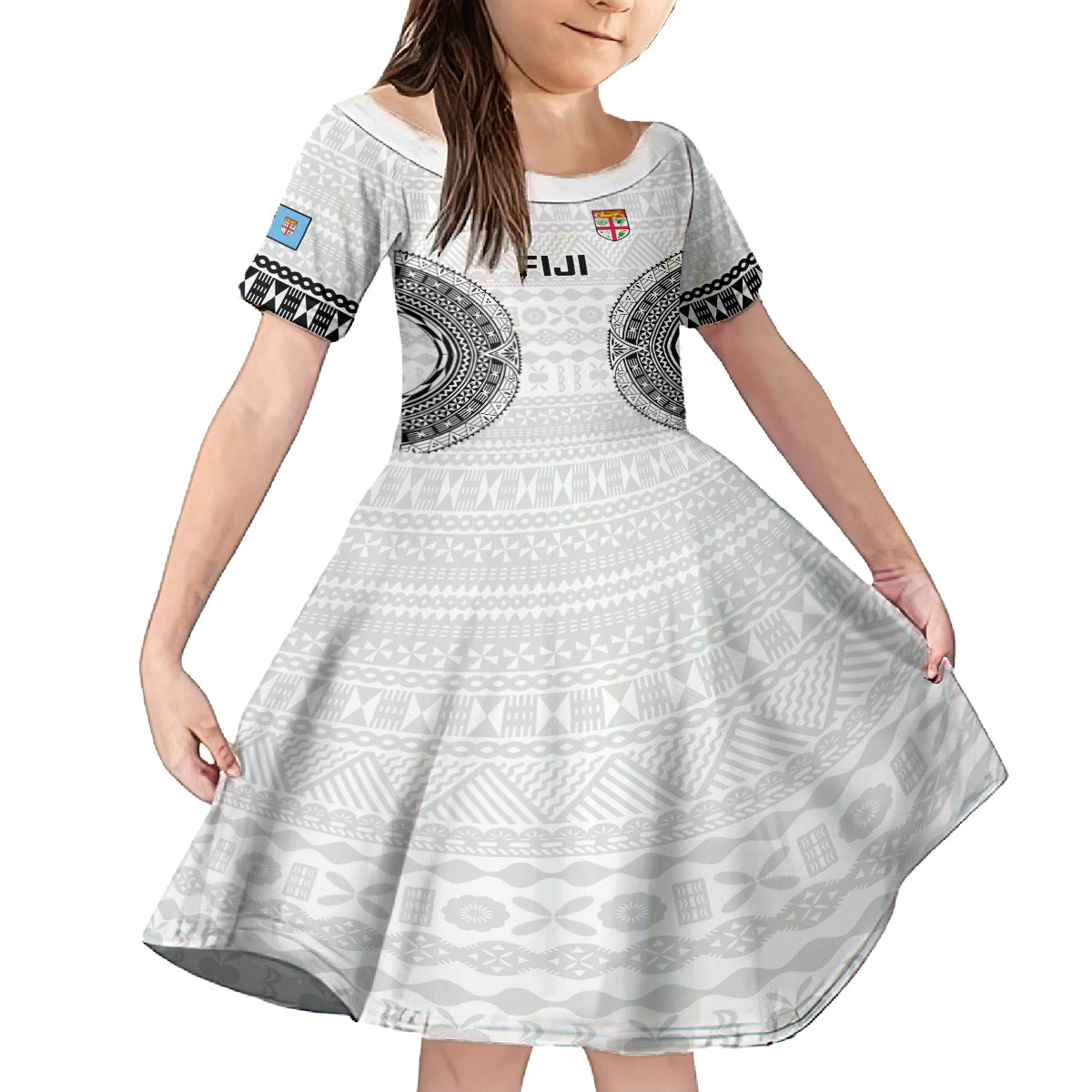 Custom Fiji Rugby Family Matching Long Sleeve Bodycon Dress and Hawaiian Shirt 2023 Go Champions World Cup Fijian Tapa Pattern - Wonder Print Shop