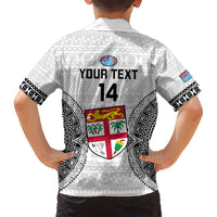 Custom Fiji Rugby Kid Hawaiian Shirt 2023 Go Champions World Cup Fijian Tapa Pattern - Wonder Print Shop