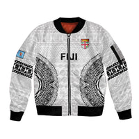 Custom Fiji Rugby Sleeve Zip Bomber Jacket 2023 Go Champions World Cup Fijian Tapa Pattern - Wonder Print Shop