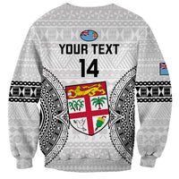 Custom Fiji Rugby Sweatshirt 2023 Go Champions World Cup Fijian Tapa Pattern - Wonder Print Shop