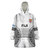 Custom Fiji Rugby Wearable Blanket Hoodie 2023 Go Champions World Cup Fijian Tapa Pattern - Wonder Print Shop