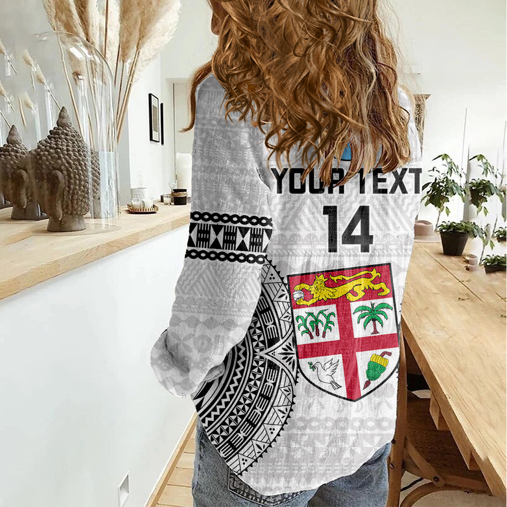Custom Fiji Rugby Women Casual Shirt 2023 Go Champions World Cup Fijian Tapa Pattern - Wonder Print Shop