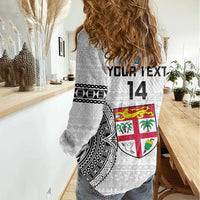 Custom Fiji Rugby Women Casual Shirt 2023 Go Champions World Cup Fijian Tapa Pattern - Wonder Print Shop