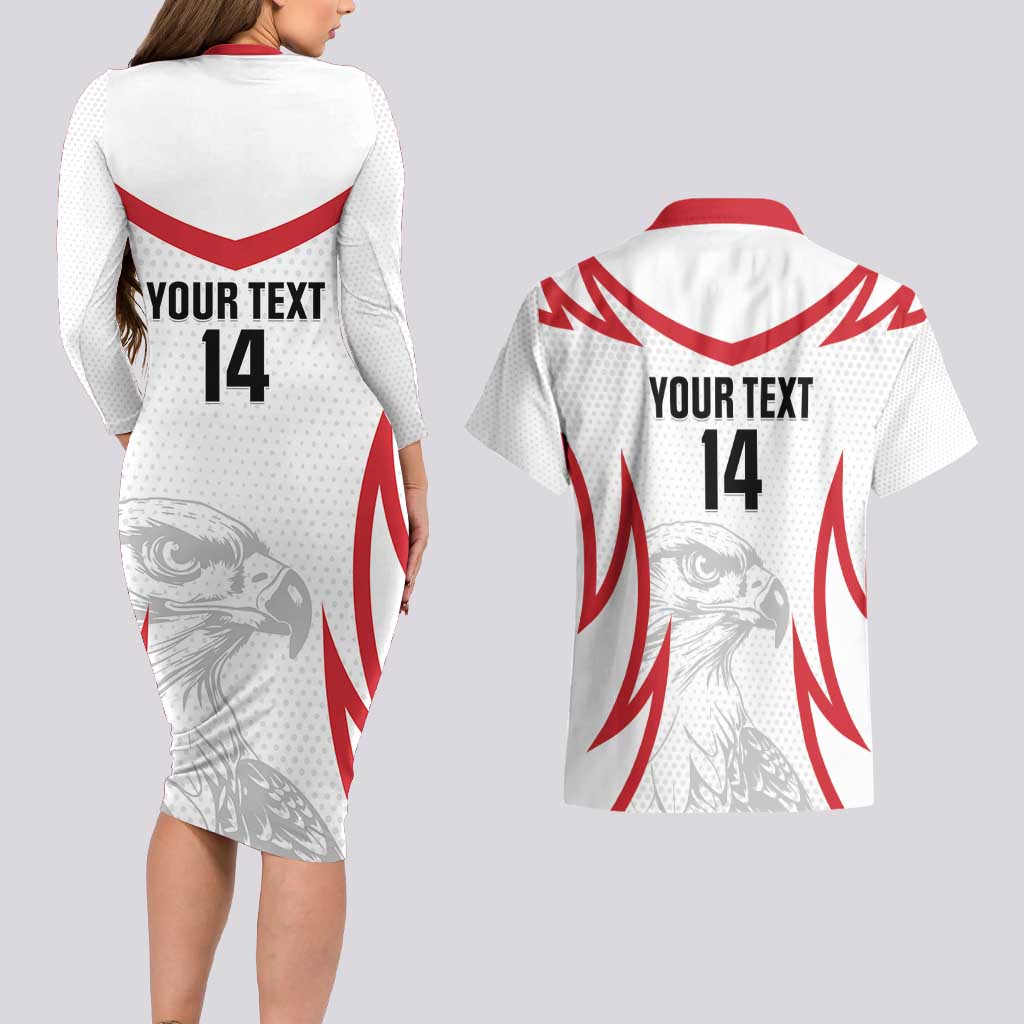 Jordan Football Custom Couples Matching Long Sleeve Bodycon Dress and Hawaiian Shirt Go The Chivalrous Ones - Wonder Print Shop