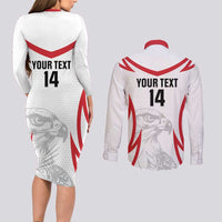 Jordan Football Custom Couples Matching Long Sleeve Bodycon Dress and Long Sleeve Button Shirt Go The Chivalrous Ones - Wonder Print Shop