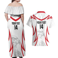 Jordan Football Custom Couples Matching Off Shoulder Maxi Dress and Hawaiian Shirt Go The Chivalrous Ones - Wonder Print Shop