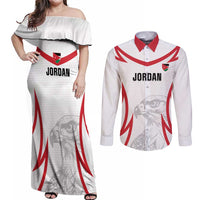 Jordan Football Custom Couples Matching Off Shoulder Maxi Dress and Long Sleeve Button Shirt Go The Chivalrous Ones - Wonder Print Shop