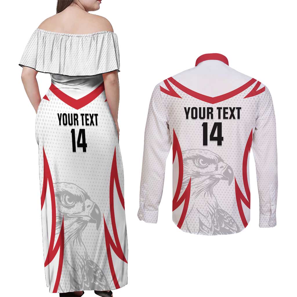Jordan Football Custom Couples Matching Off Shoulder Maxi Dress and Long Sleeve Button Shirt Go The Chivalrous Ones - Wonder Print Shop