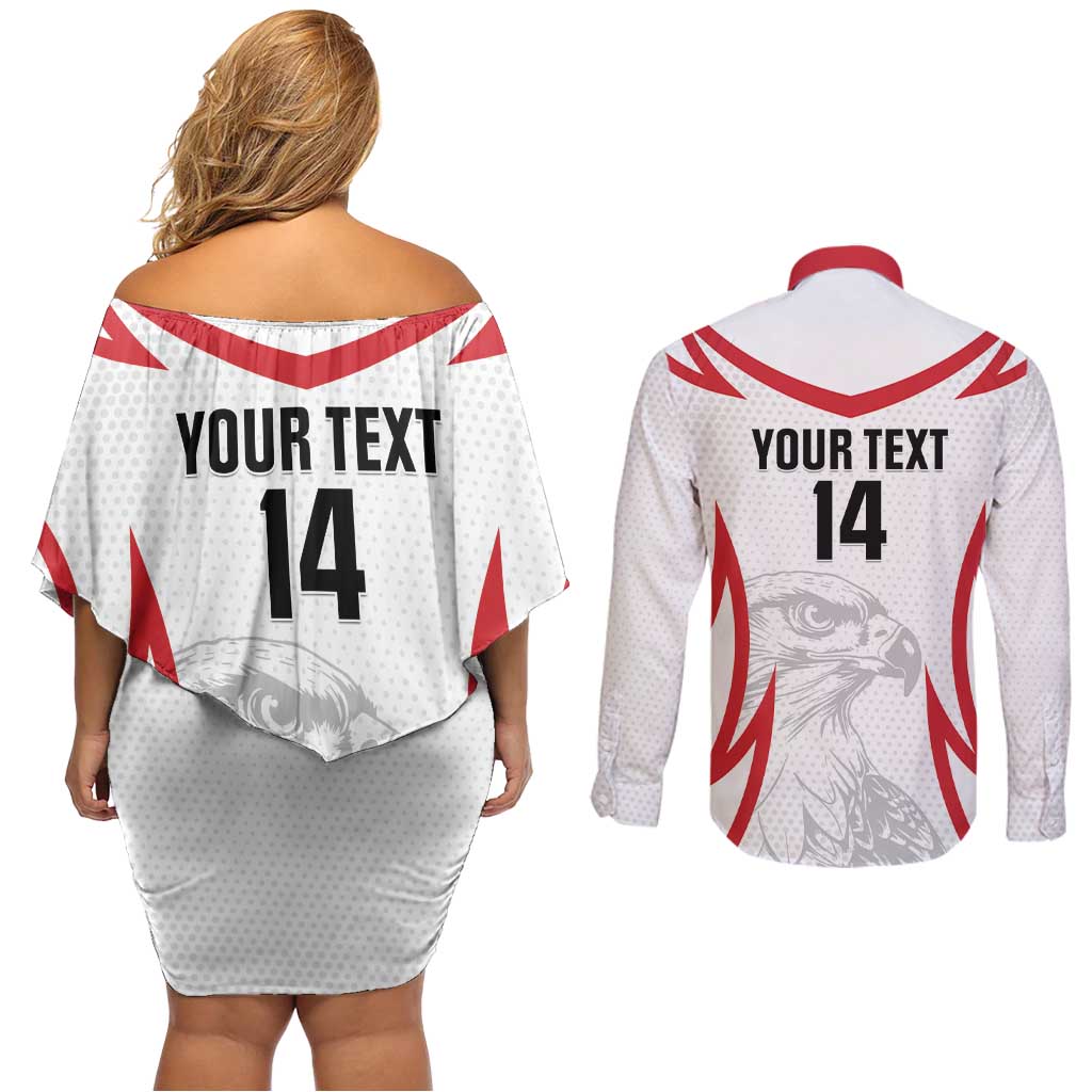 Jordan Football Custom Couples Matching Off Shoulder Short Dress and Long Sleeve Button Shirt Go The Chivalrous Ones - Wonder Print Shop