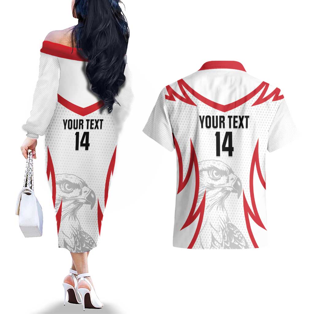 Jordan Football Custom Couples Matching Off The Shoulder Long Sleeve Dress and Hawaiian Shirt Go The Chivalrous Ones - Wonder Print Shop