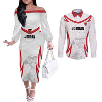 Jordan Football Custom Couples Matching Off The Shoulder Long Sleeve Dress and Long Sleeve Button Shirt Go The Chivalrous Ones - Wonder Print Shop