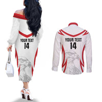 Jordan Football Custom Couples Matching Off The Shoulder Long Sleeve Dress and Long Sleeve Button Shirt Go The Chivalrous Ones - Wonder Print Shop