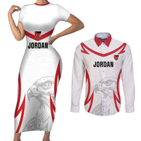 Jordan Football Custom Couples Matching Short Sleeve Bodycon Dress and Long Sleeve Button Shirt Go The Chivalrous Ones - Wonder Print Shop