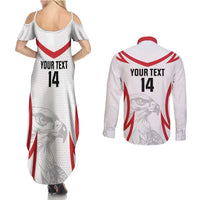 Jordan Football Custom Couples Matching Summer Maxi Dress and Long Sleeve Button Shirt Go The Chivalrous Ones - Wonder Print Shop