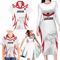 Jordan Football Custom Family Matching Long Sleeve Bodycon Dress and Hawaiian Shirt Go The Chivalrous Ones - Wonder Print Shop