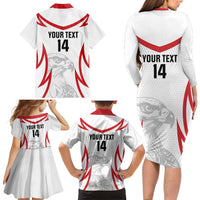 Jordan Football Custom Family Matching Long Sleeve Bodycon Dress and Hawaiian Shirt Go The Chivalrous Ones - Wonder Print Shop