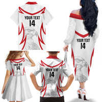 Jordan Football Custom Family Matching Off The Shoulder Long Sleeve Dress and Hawaiian Shirt Go The Chivalrous Ones - Wonder Print Shop